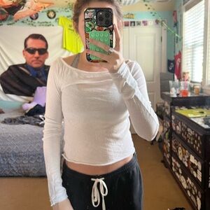 White see-through longsleeve top